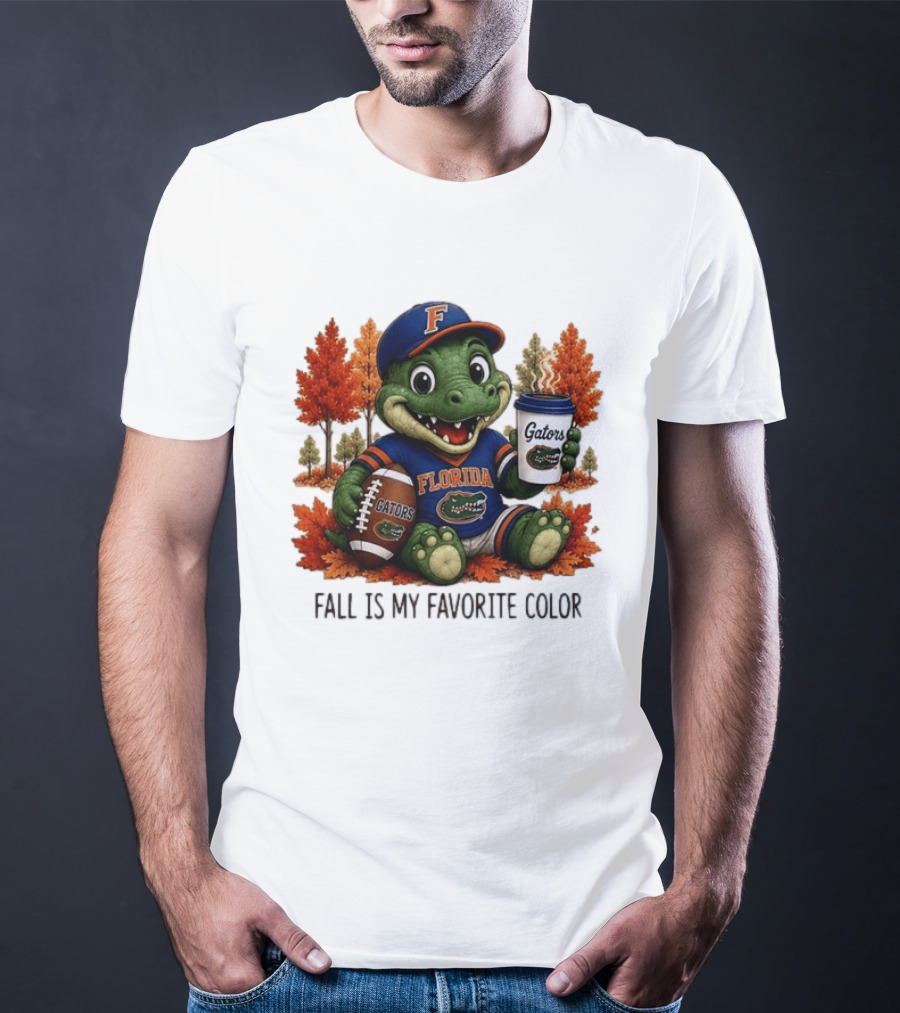Florida Gators Fall Is My Favorite Color Gators Football Mascot Coffee Football Autumn Leaves T-Shirt