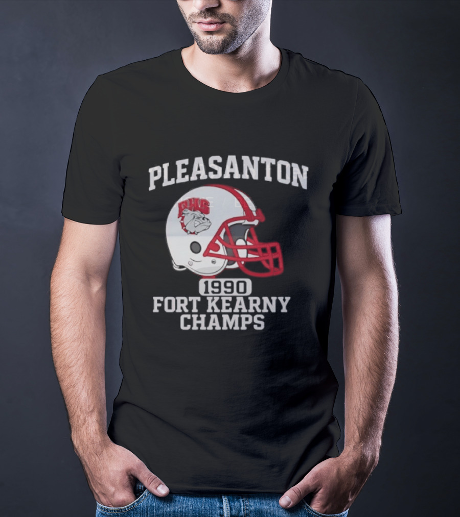 Pleasanton PHS 1990 Fort Kearny Champs Football Helmet T-Shirt