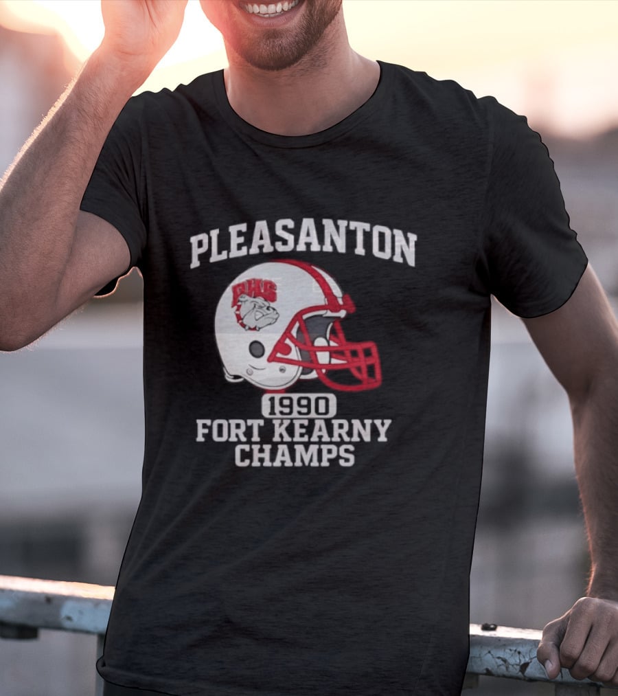Pleasanton PHS 1990 Fort Kearny Champs Football Helmet T-Shirt