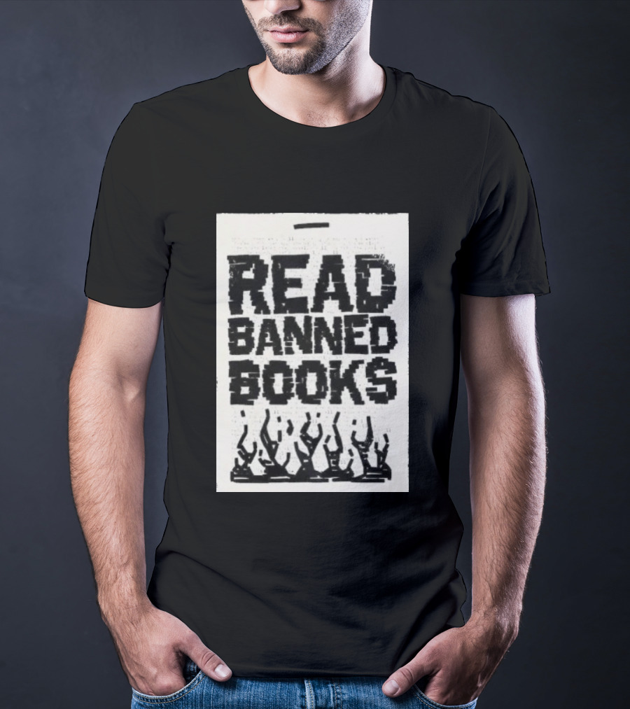 Read Banned Books Advocacy With Rising Flames T-Shirt