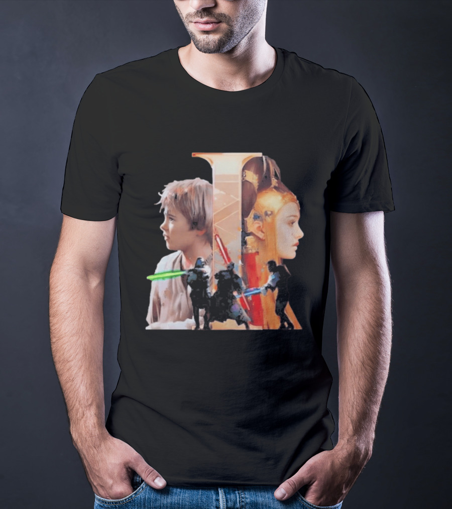Rebel Scums The Phantom Menace 25th Anniversary Celebration With Iconic Characters And Lightsabers T-Shirt