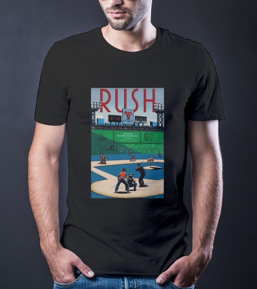 Boston Massachusetts Rush 2026 Concert Sep 12 & 14 TD Garden Baseball T-Shirt