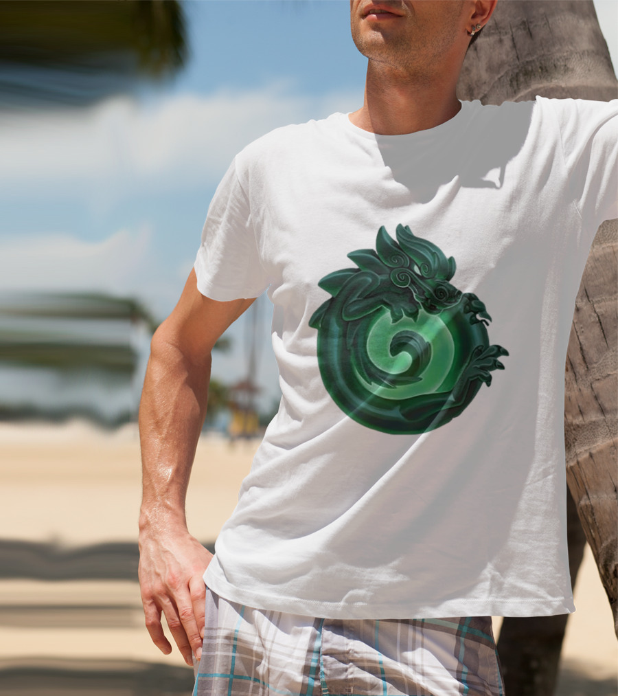 Green Jade Dragon Ouroboros Mythology Symbolic T-Shirt