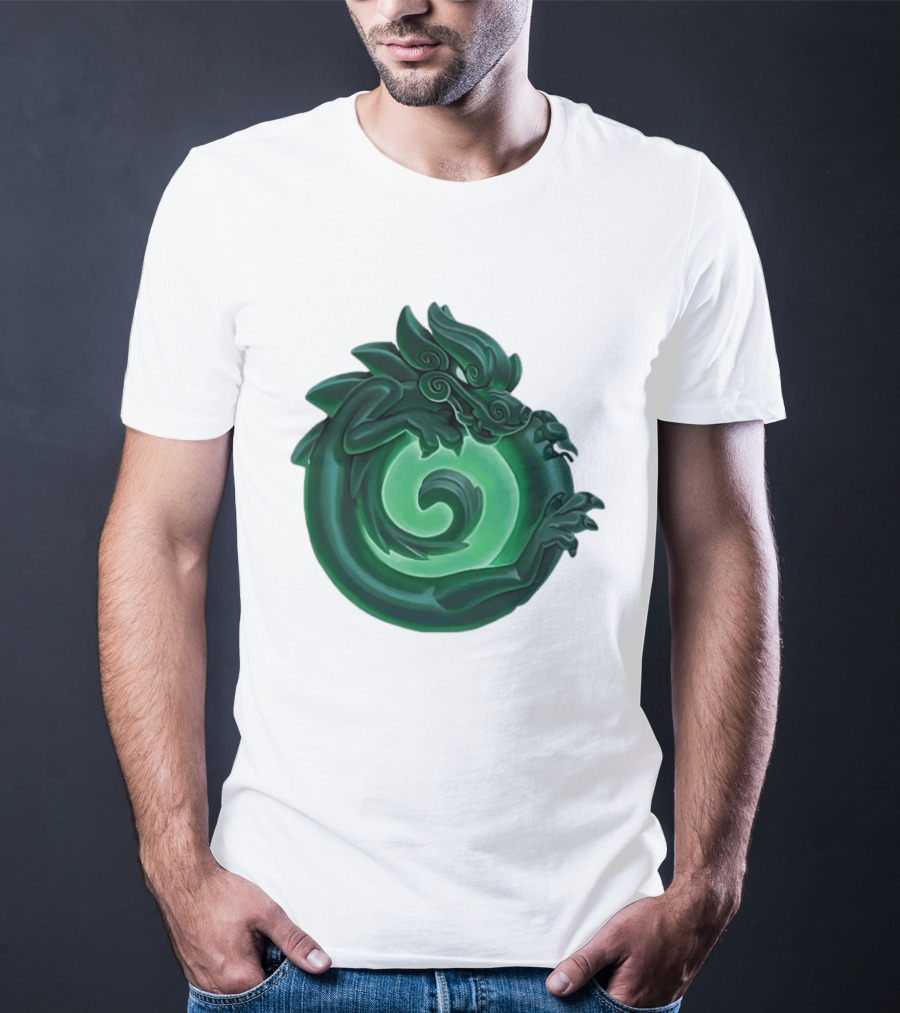 Green Jade Dragon Ouroboros Mythology Symbolic T-Shirt