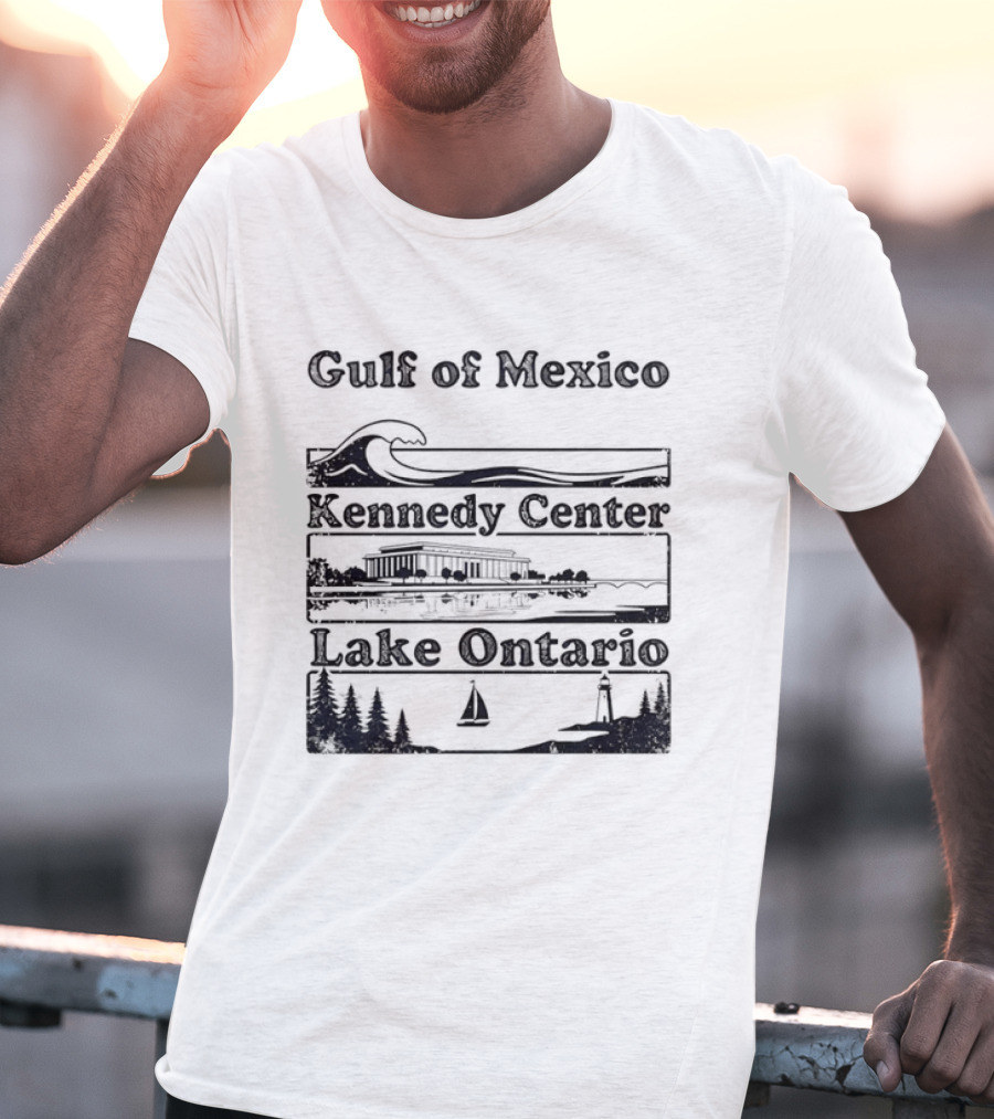 Gulf Of Mexico Wave Kennedy Center Building Lake Ontario Sailboat Scene T-Shirt