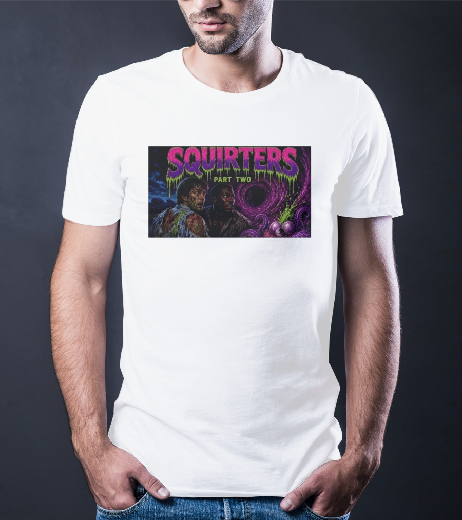 Squirters Part Two 1980s Horror Creature Scene T-Shirt