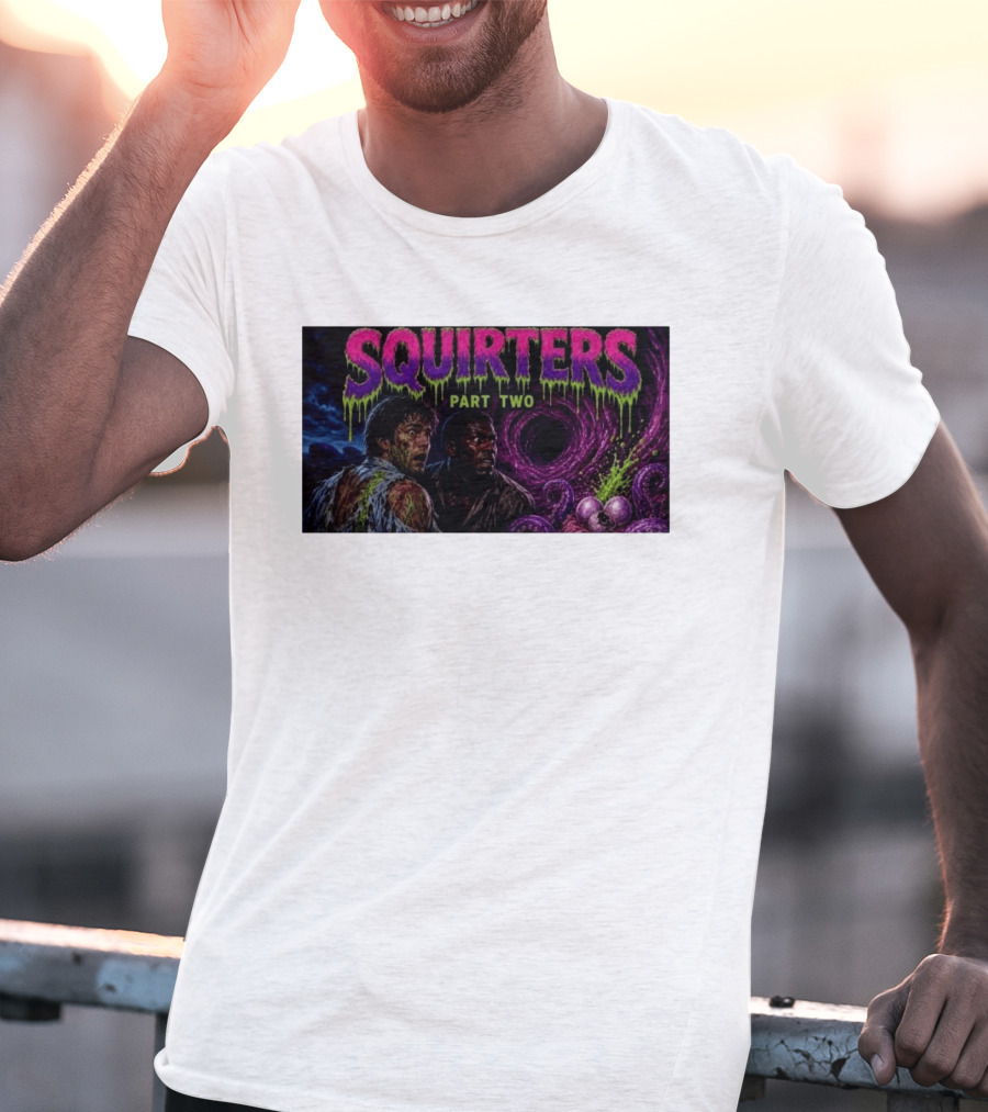 Squirters Part Two 1980s Horror Creature Scene T-Shirt