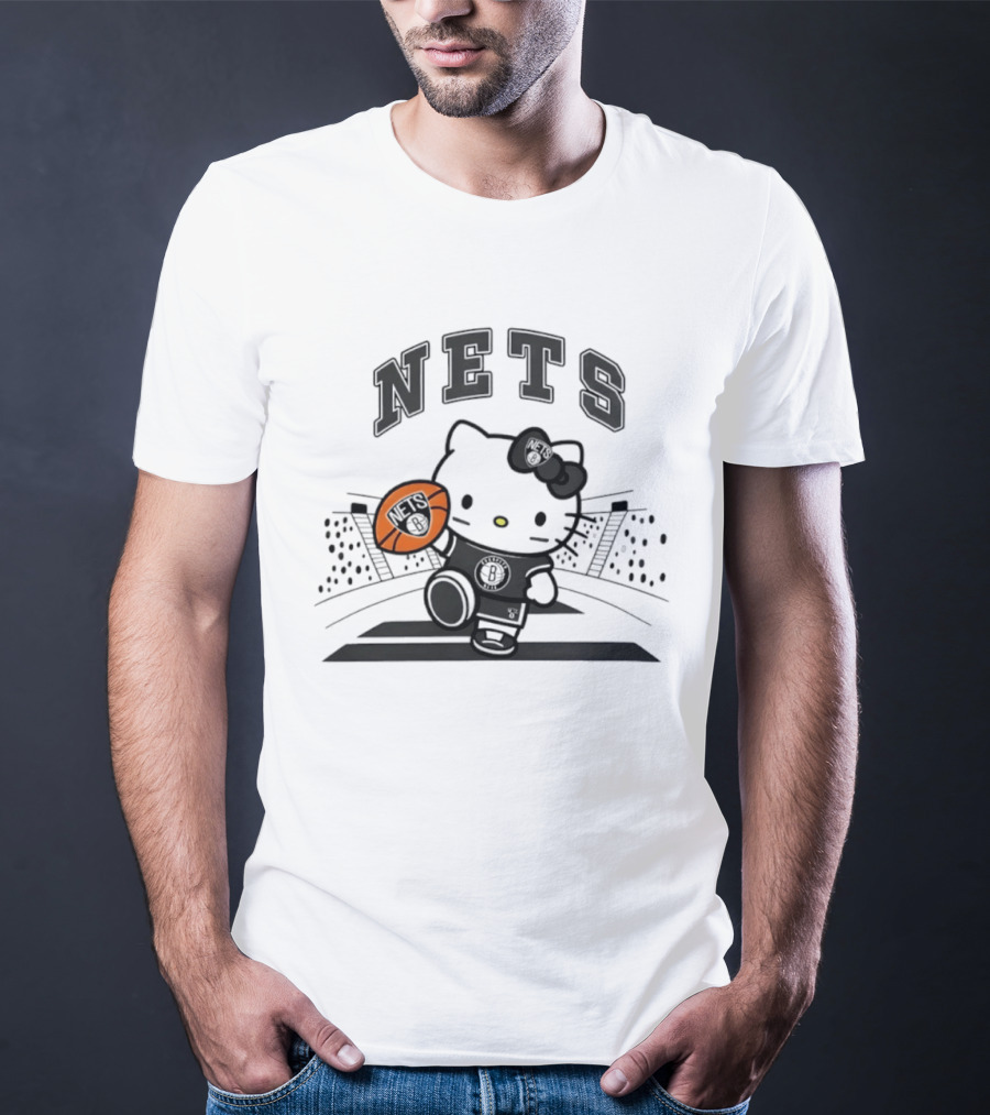 Nets Hello Kitty Brooklyn Basketball Collaboration 2026 NBA Season T-Shirt