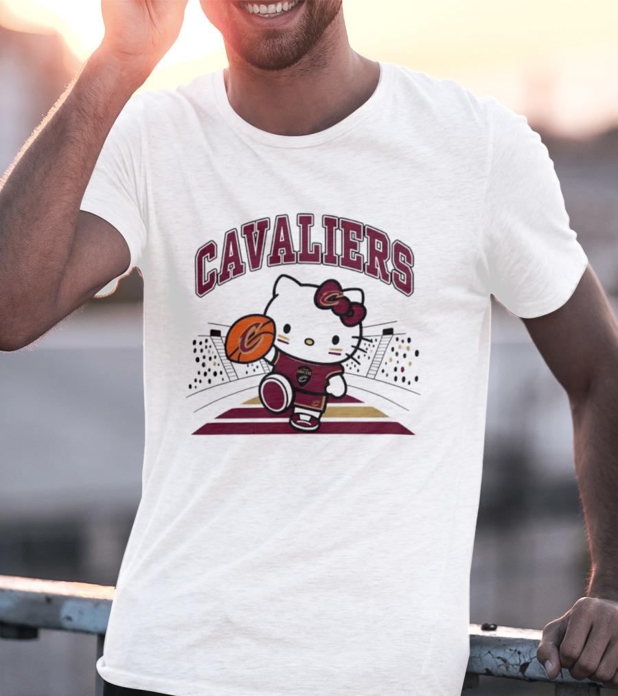 Hello Kitty Cavaliers Basketball 2026 NBA Season Collaboration T-Shirt