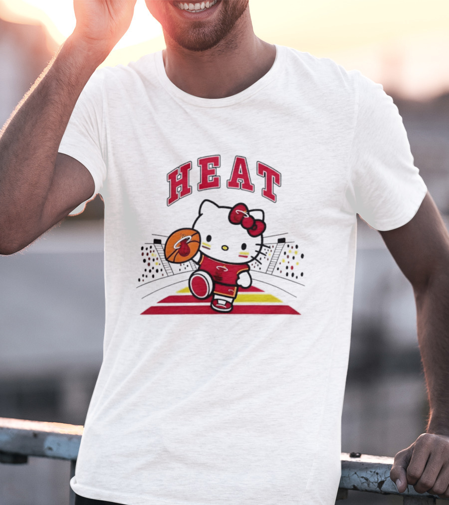 Hello Kitty Heat Miami NBA Basketball 2026 Season Collaboration T-Shirt