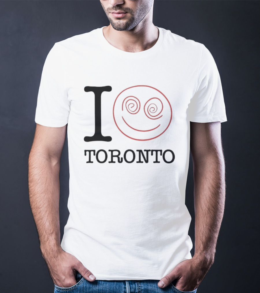I Love Toronto Smiley Face Red Swirl Eyes Emoji T-Shirt