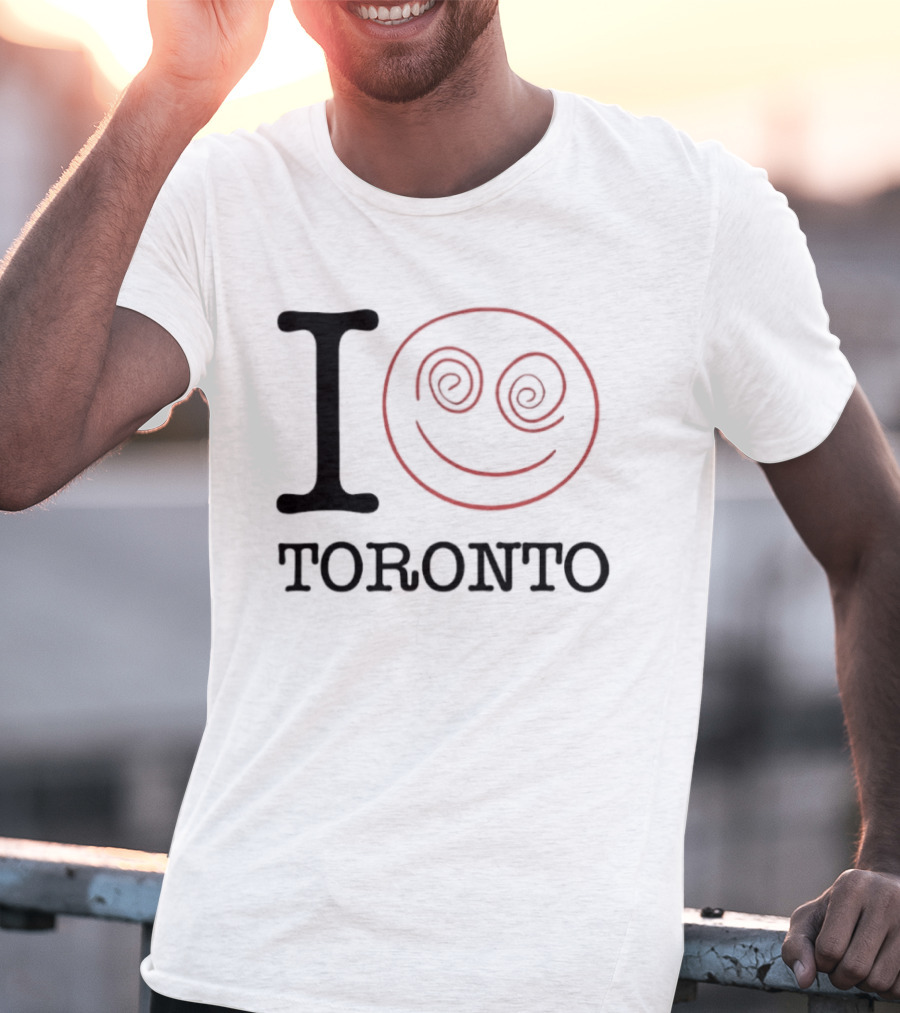 I Love Toronto Smiley Face Red Swirl Eyes Emoji T-Shirt