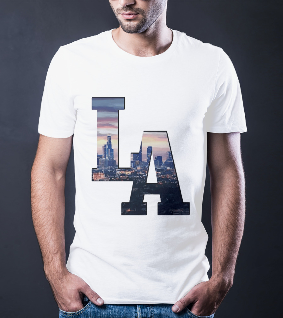 Los Angeles City Skyline LA California Sunset View T-Shirt