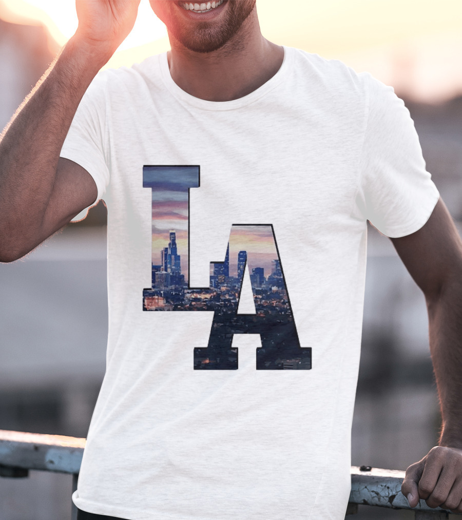 Los Angeles City Skyline LA California Sunset View T-Shirt