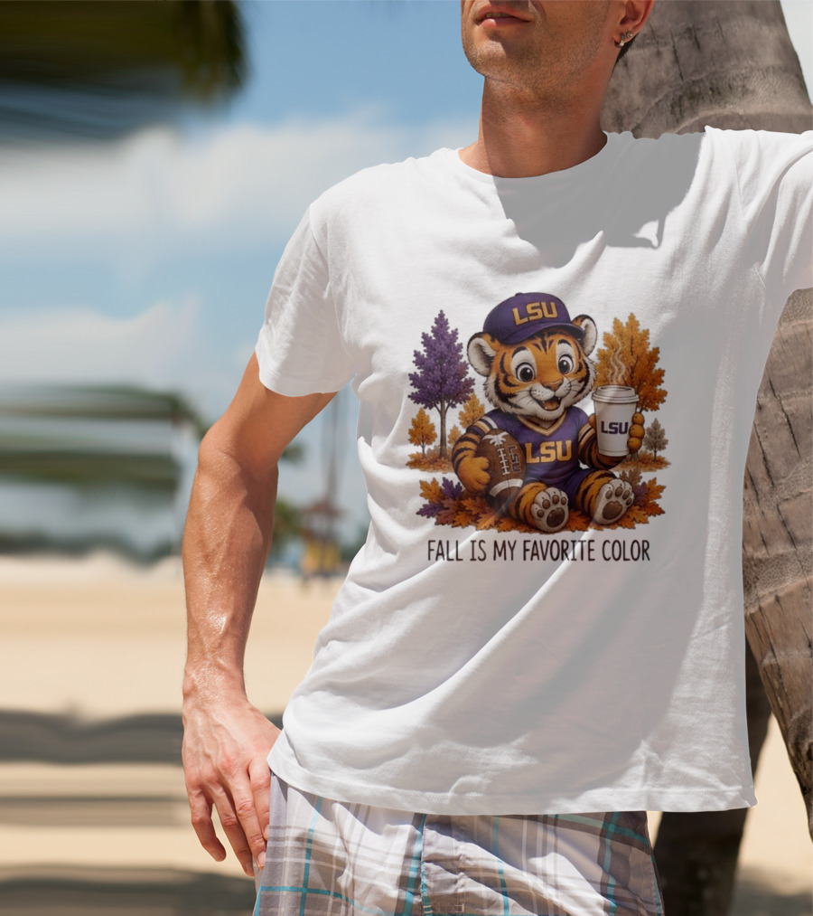 LSU Tiger Fall Is My Favorite Color College Football Cute Autumn T-Shirt