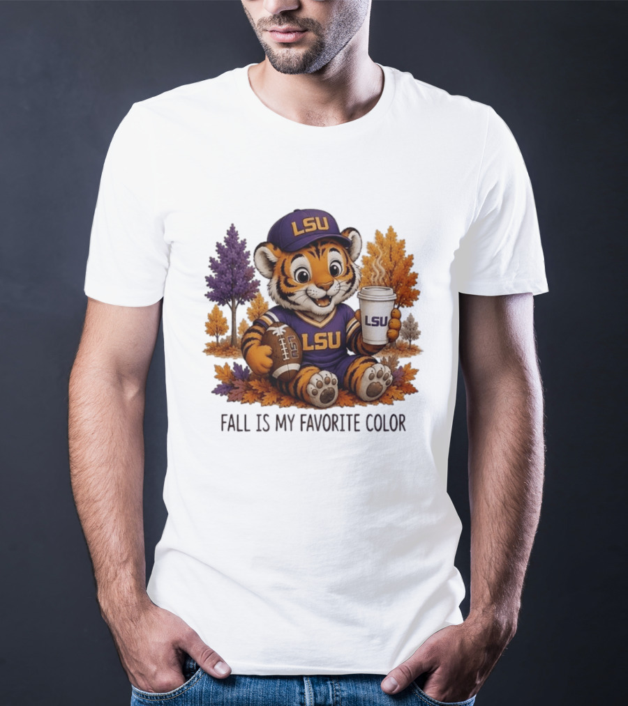LSU Tiger Fall Is My Favorite Color College Football Cute Autumn T-Shirt