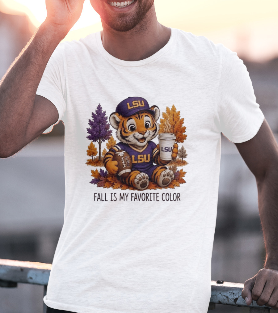 LSU Tiger Fall Is My Favorite Color College Football Cute Autumn T-Shirt