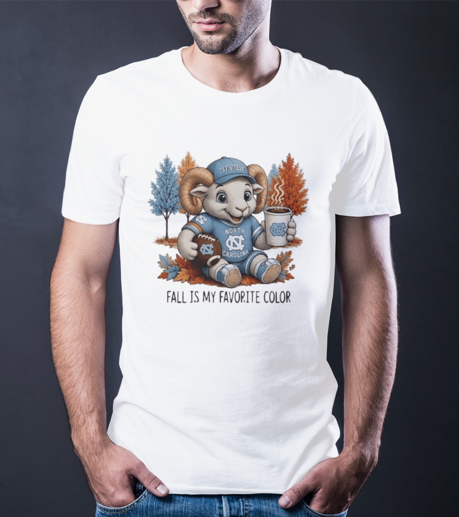 North Carolina Tar Heels Ram Fall Is My Favorite Color Football And Coffee T-Shirt