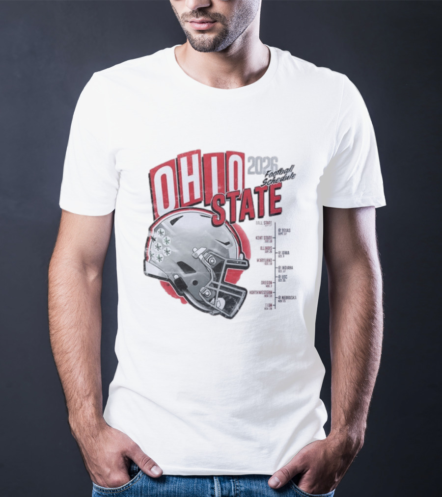 Ohio State Buckeyes 2026 Football Schedule Helmet T-Shirt