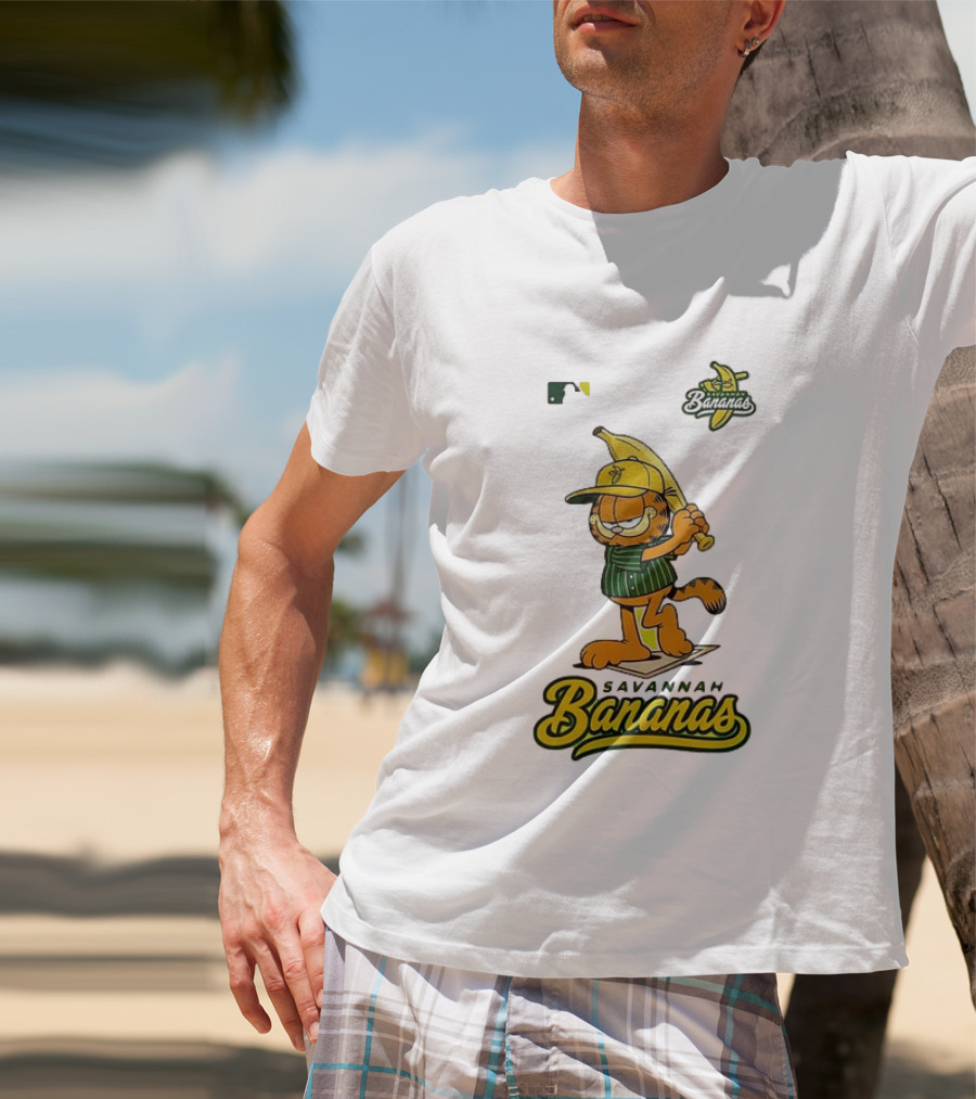 Savannah Bananas Cartoon Orange Cat Baseball MLB T-Shirt