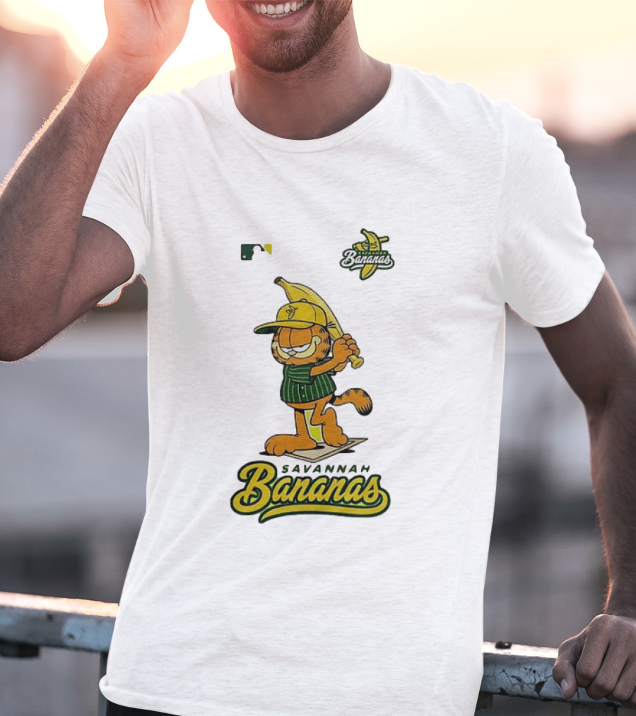 Savannah Bananas Cartoon Orange Cat Baseball MLB T-Shirt