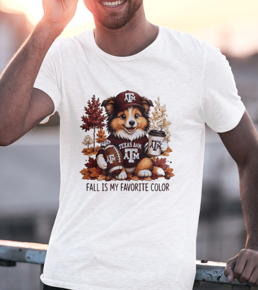 Texas A&M Dog Fall Is My Favorite Color Football Coffee T-Shirt