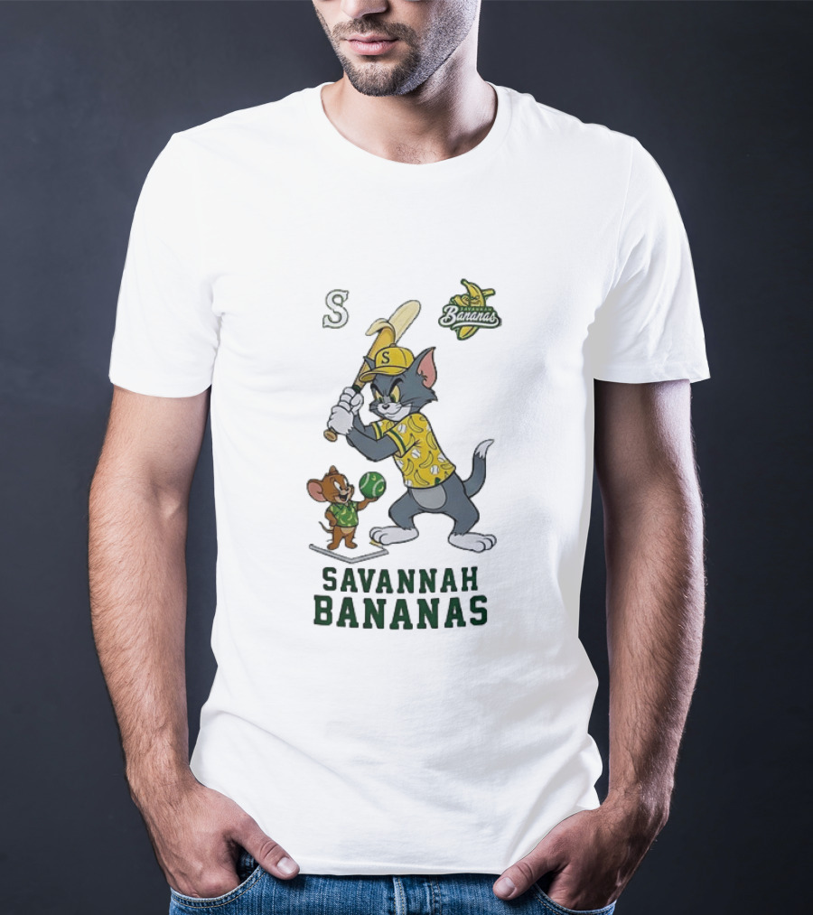 Tom And Jerry Savannah Bananas Baseball Fan T-Shirt