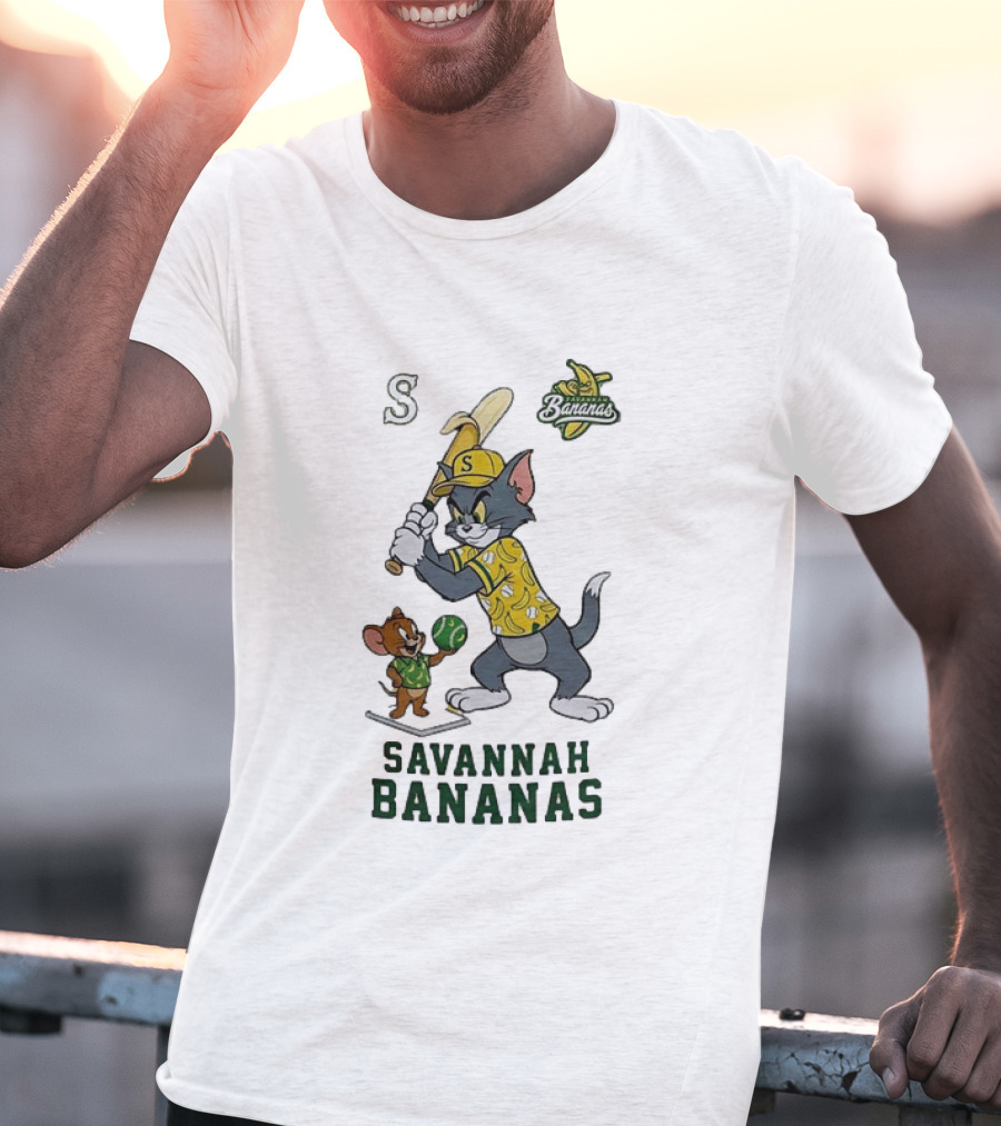 Tom And Jerry Savannah Bananas Baseball Fan T-Shirt