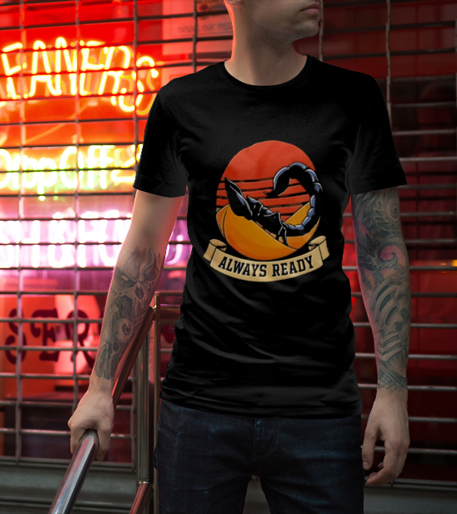 Always Ready Scorpion Desert Sunset Ribbon T-Shirt