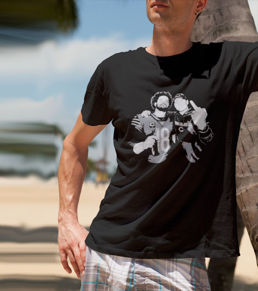 Bears Caleb Williams Ben Johnson Middle Finger Gesture T-Shirt