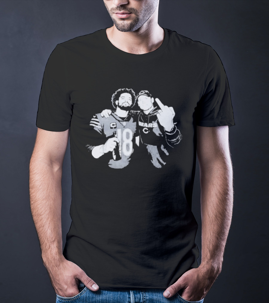 Bears Caleb Williams Ben Johnson Middle Finger Gesture T-Shirt