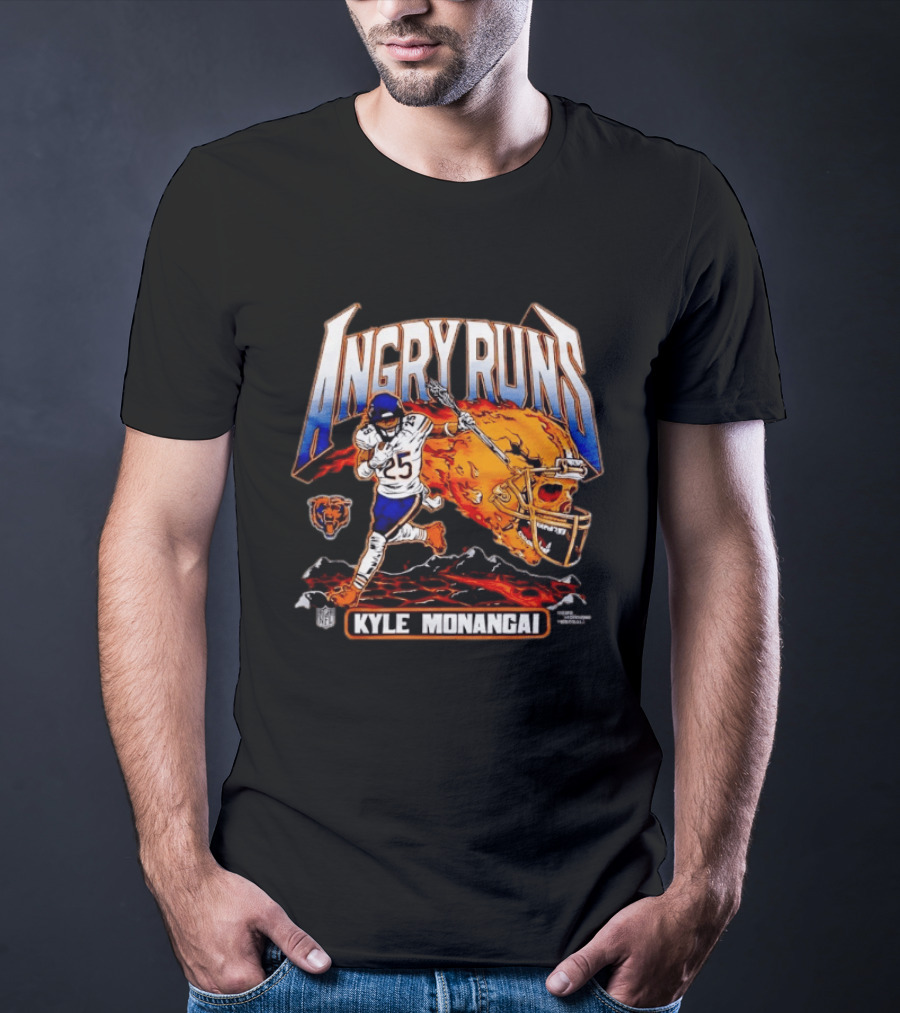 Angry Runs Kyle Monangai Chicago Bears Football NFL 2023 T-Shirt