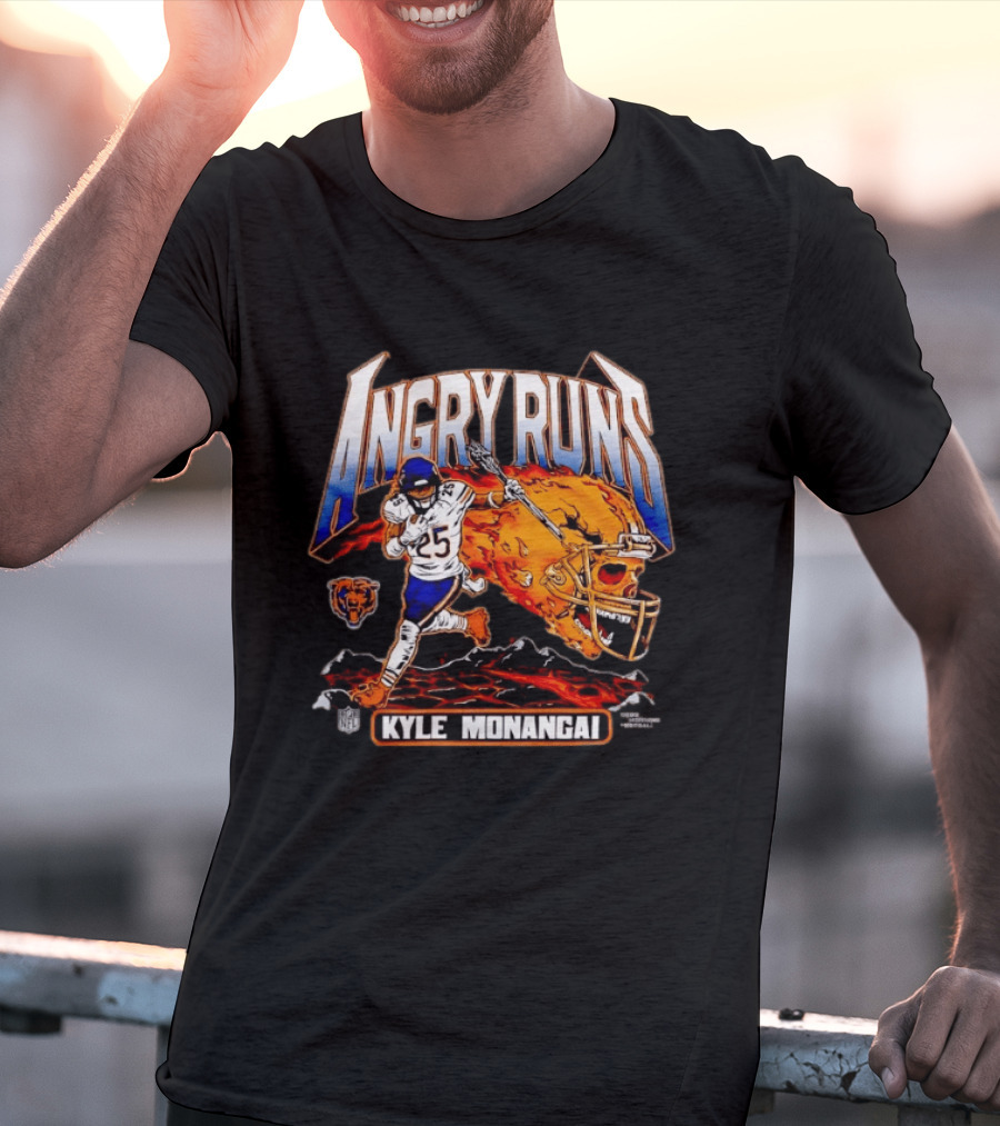Angry Runs Kyle Monangai Chicago Bears Football NFL 2023 T-Shirt