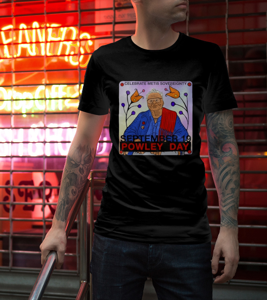 Celebrate Metis Sovereignty September 19 Powley Day With Elder Illustration And Floral Accents T-Shirt