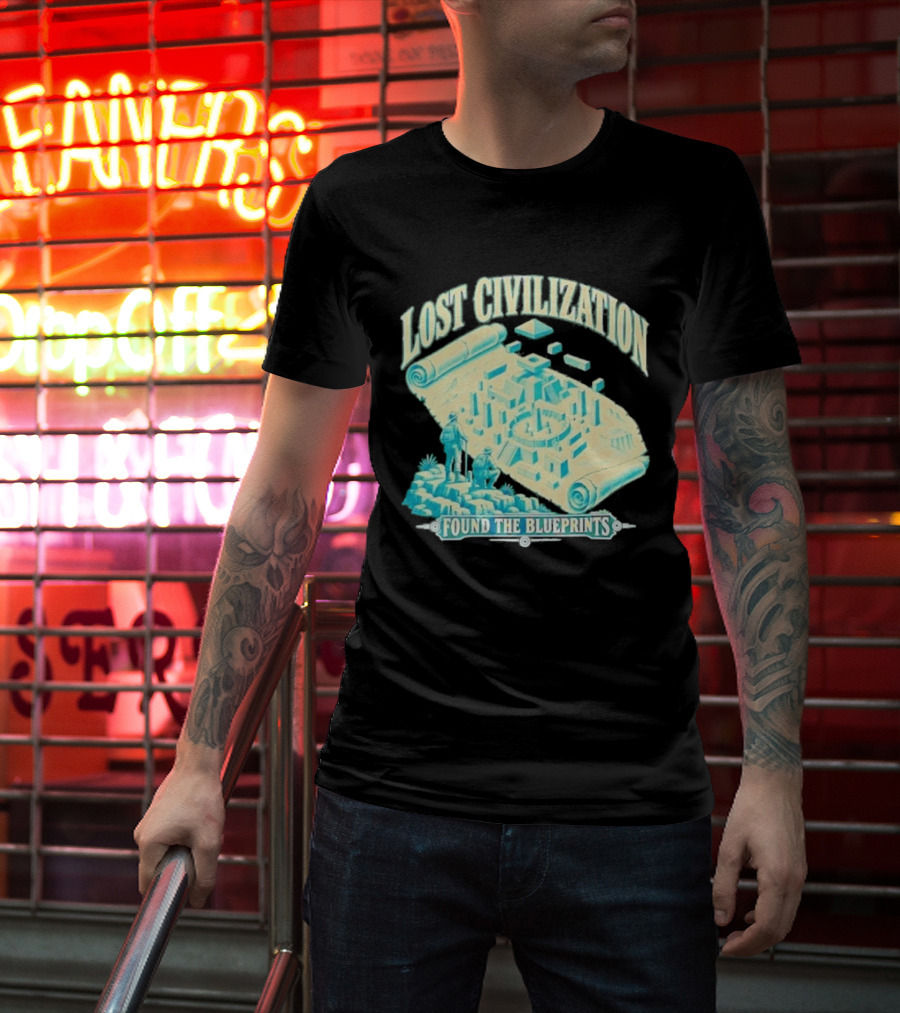 Lost Civilization Ancient Exploration Found Blueprints T-Shirt