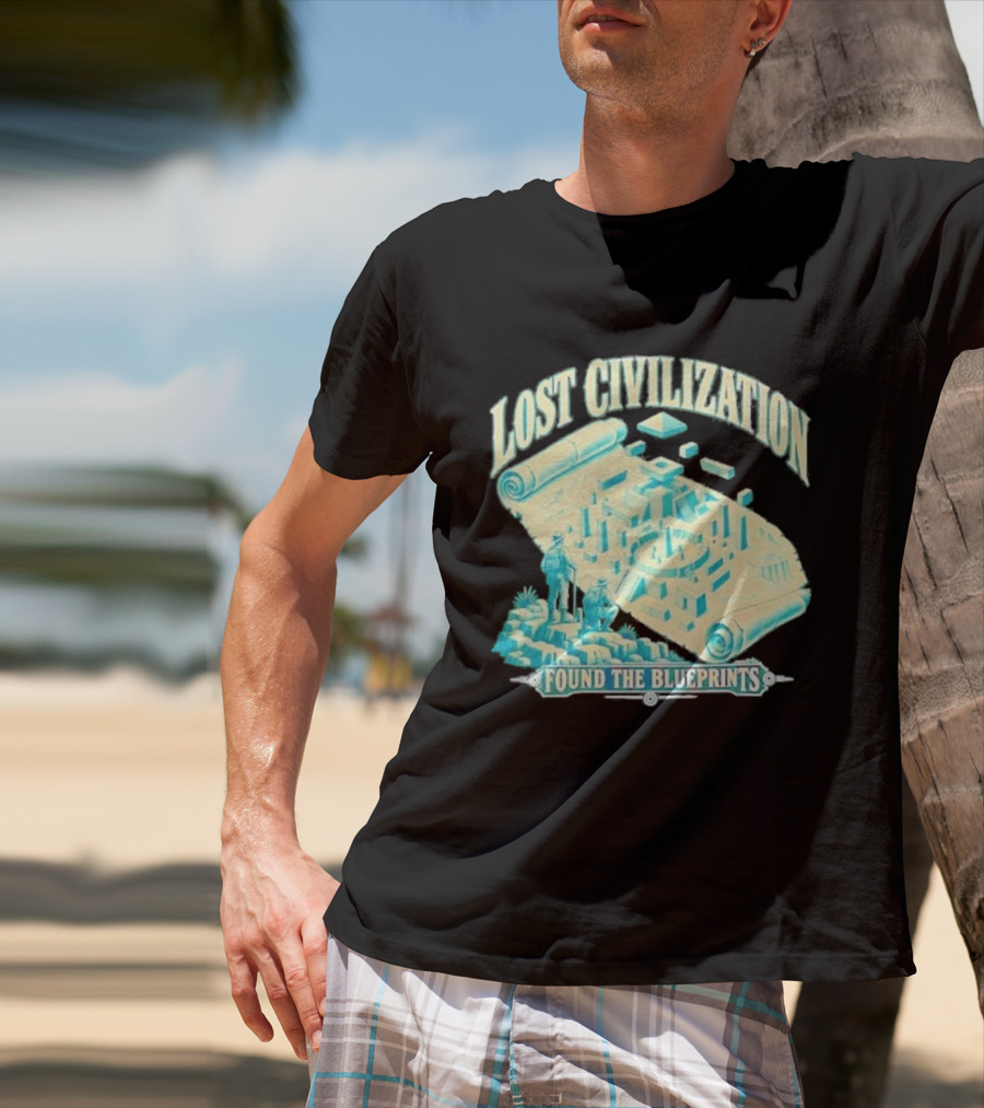 Lost Civilization Ancient Exploration Found Blueprints T-Shirt