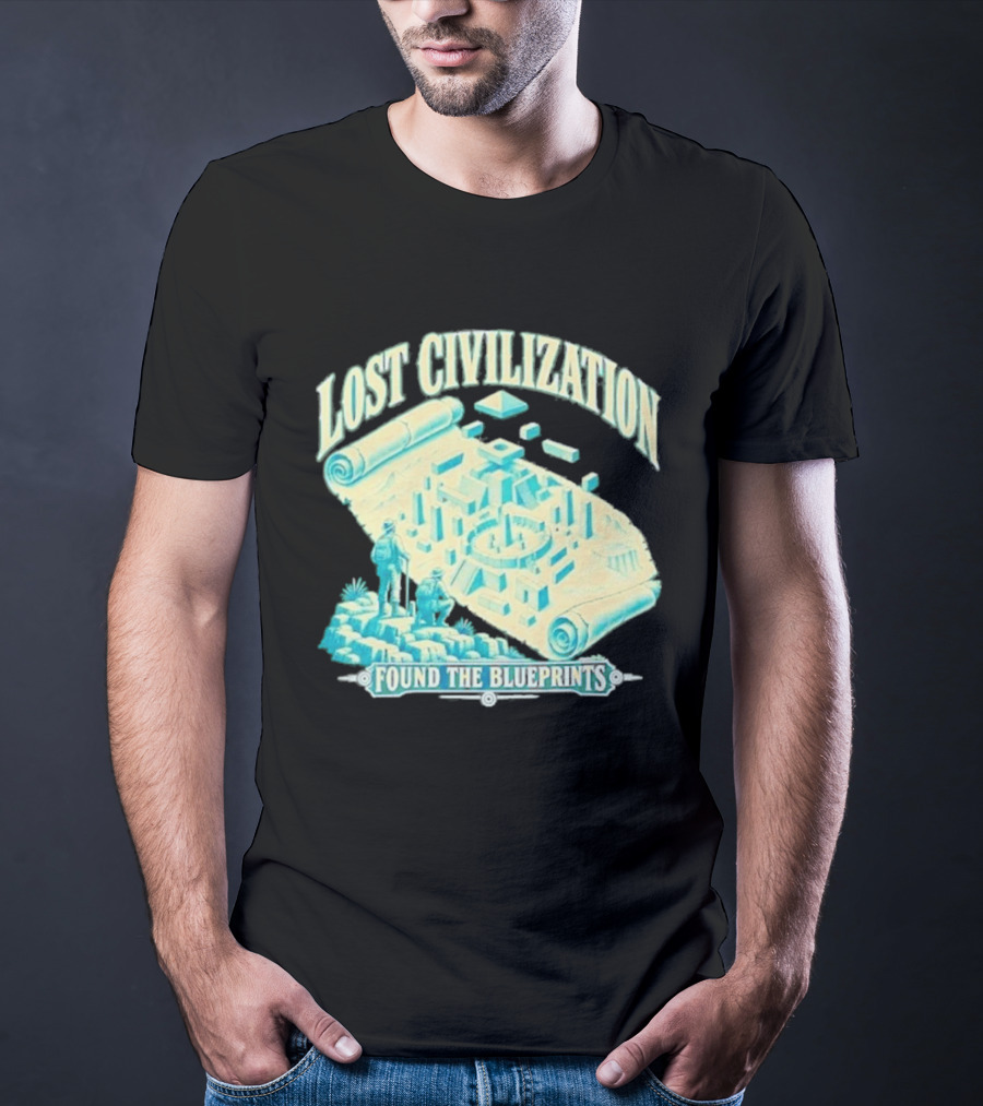 Lost Civilization Ancient Exploration Found Blueprints T-Shirt