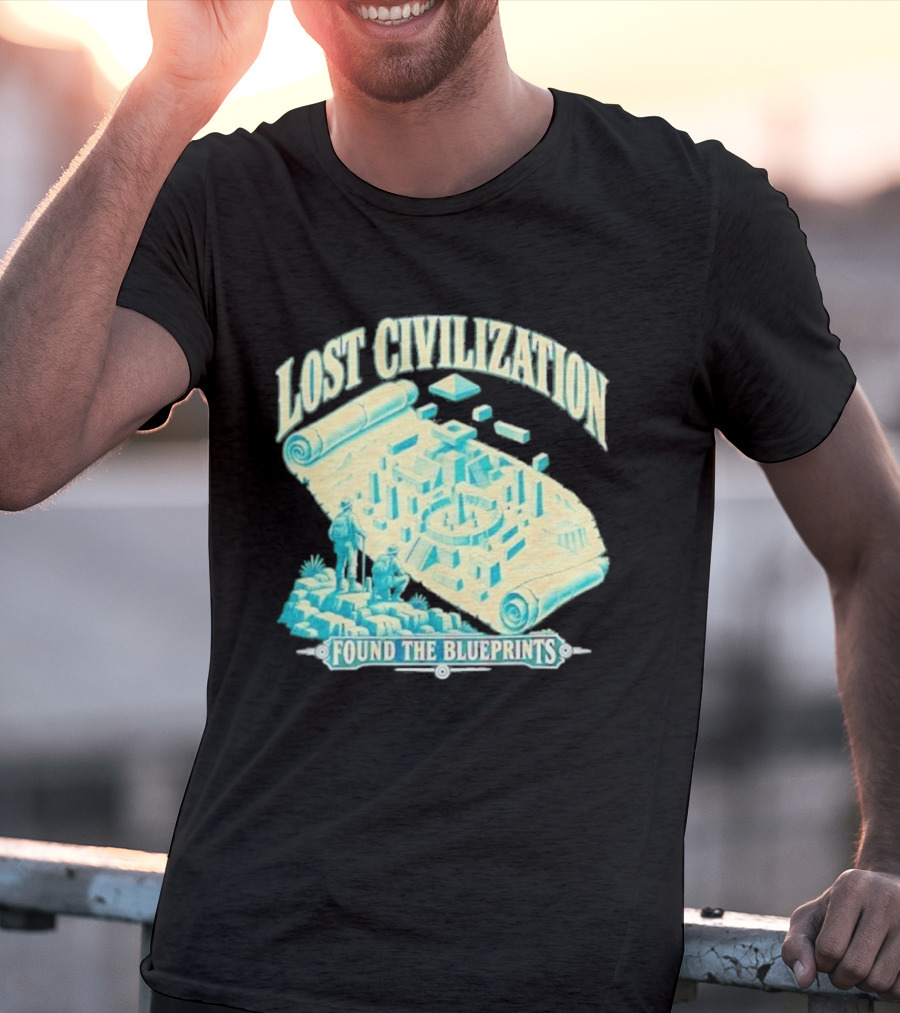 Lost Civilization Ancient Exploration Found Blueprints T-Shirt