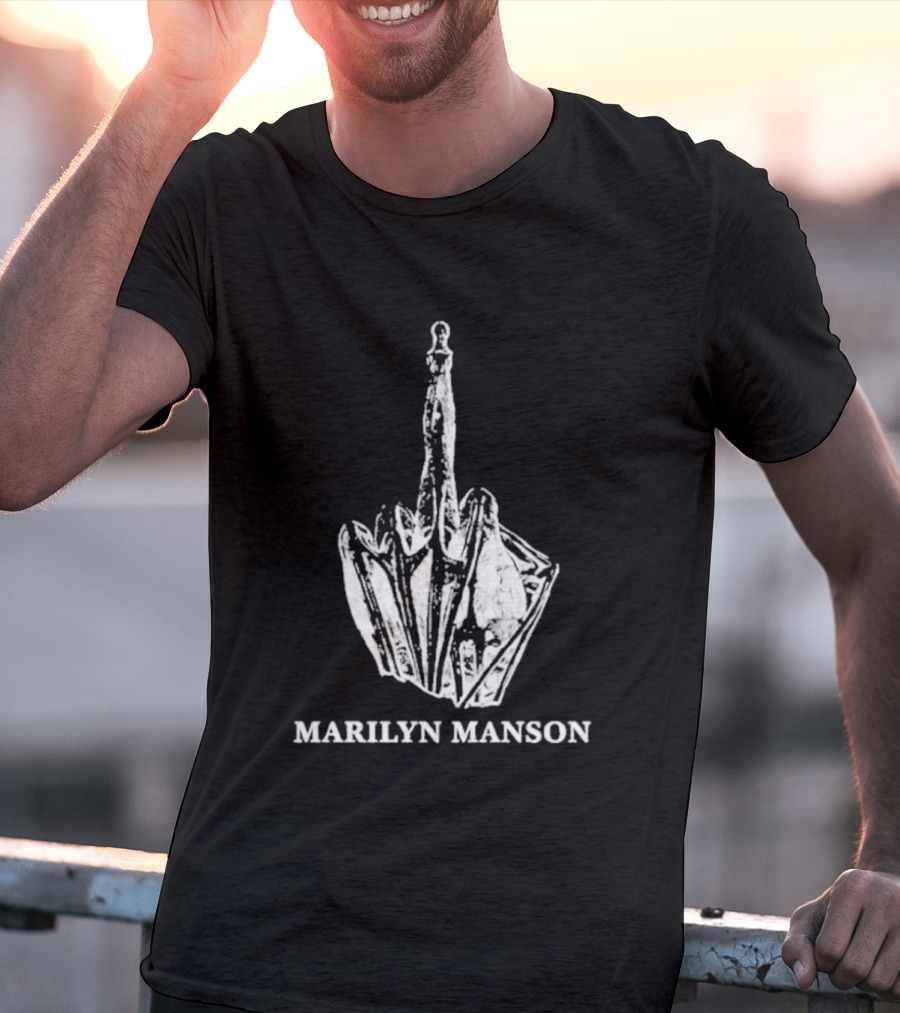 Marilyn Manson Middle Fingers Freaks On Tour 2026 With Rob Zombie T-Shirt