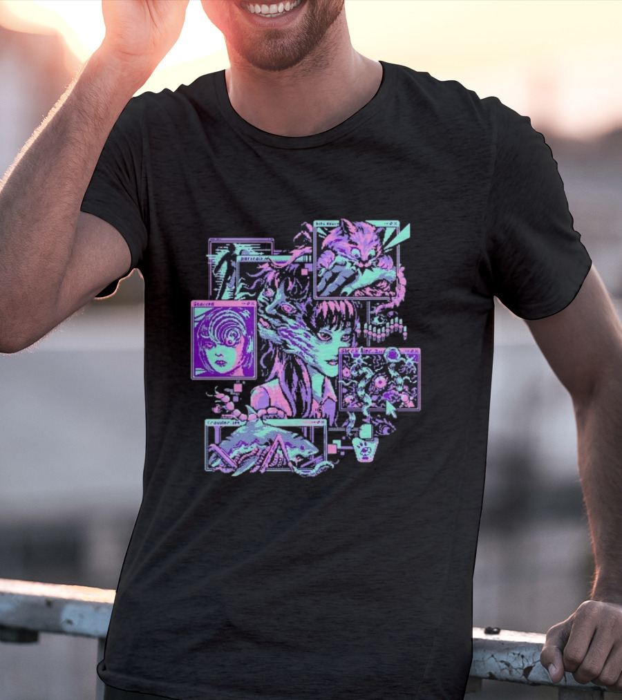 Scarred Crawler Glitch Aesthetic Portraits And Digital Art Panels T-Shirt