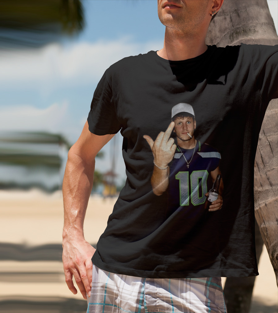 Seattle Seahawks Cooper Kupp Smoking Beer Gesture Iconic Football T-Shirt