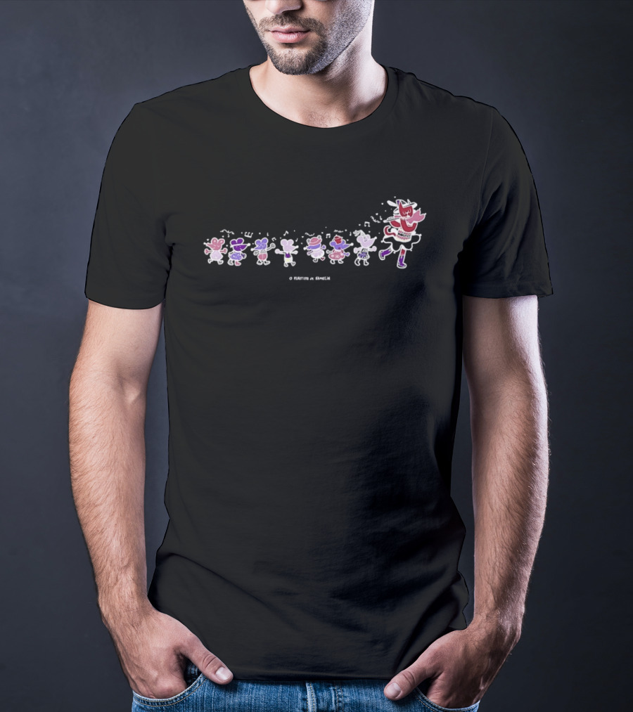 O Flautista De Hamelin Pied Piper Fairy Tale Mouse Parade T-Shirt