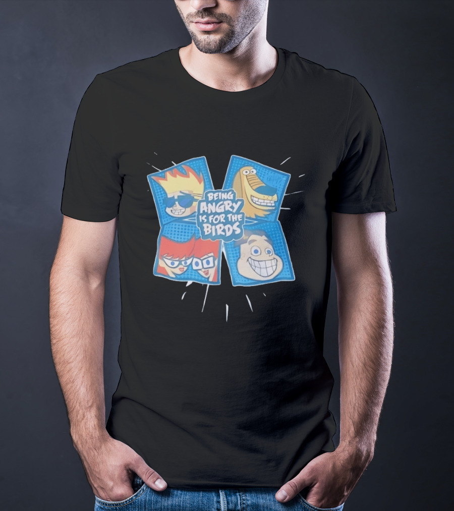 Johnny Test Cartoon Characters Being Angry Is For The Birds T-Shirt