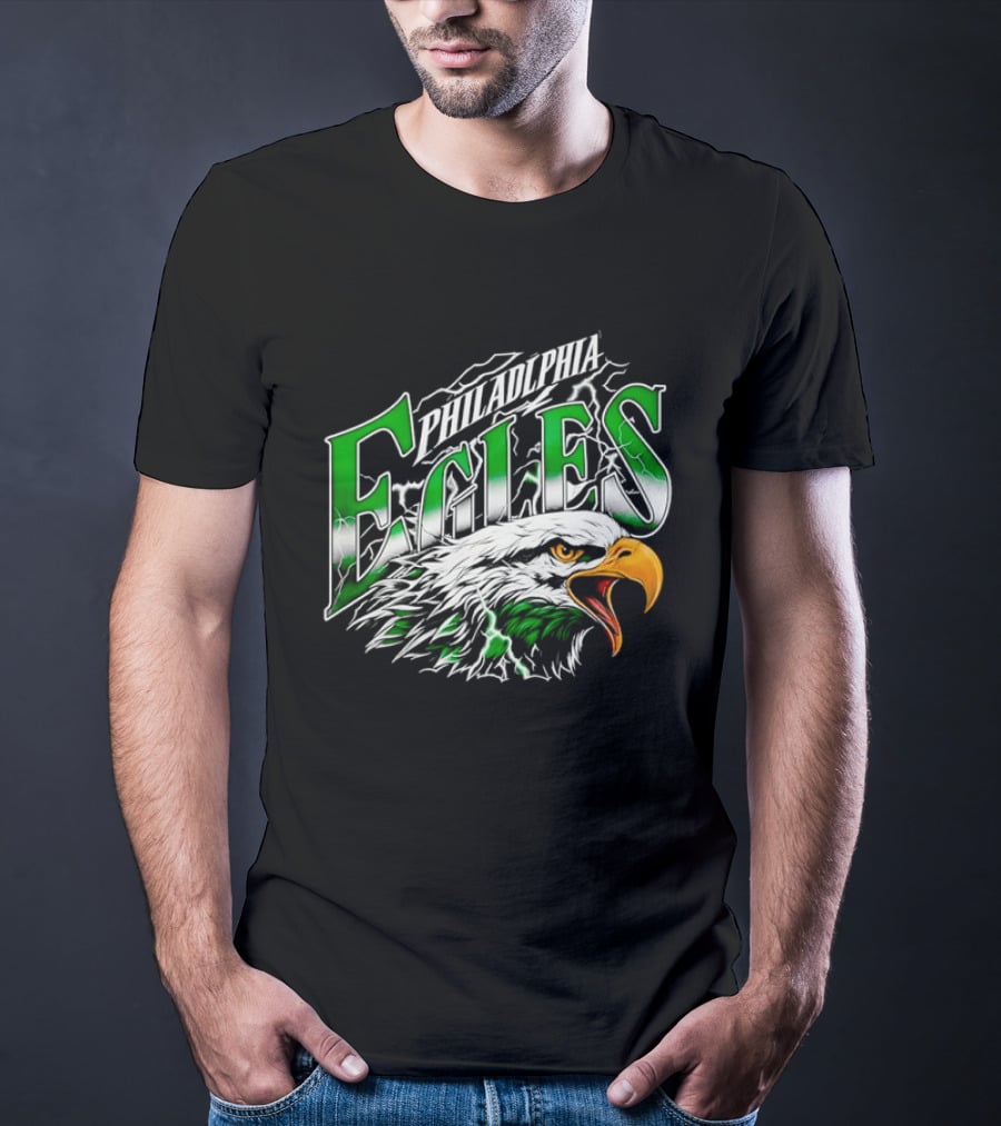 Philadelphia Eagles Lightning Eagle Green T-Shirt