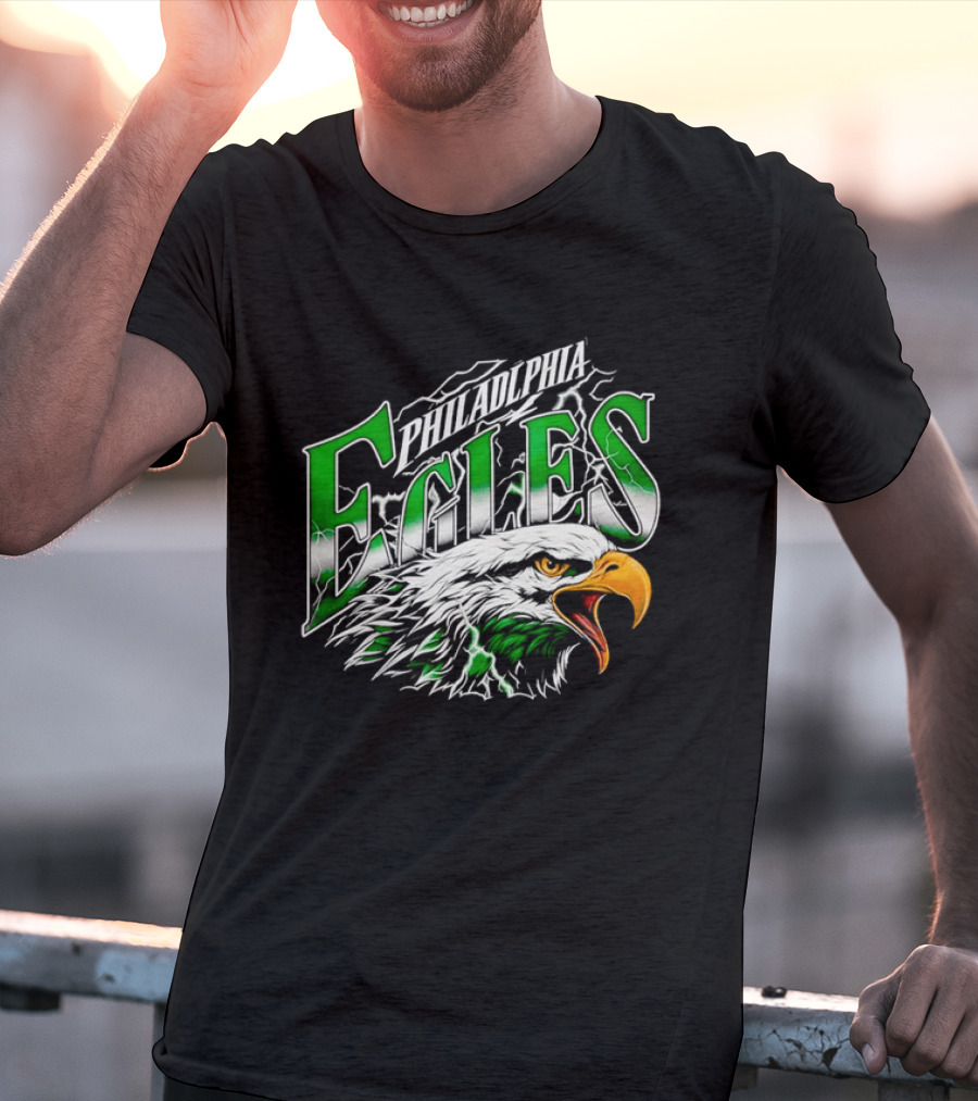 Philadelphia Eagles Lightning Eagle Green T-Shirt