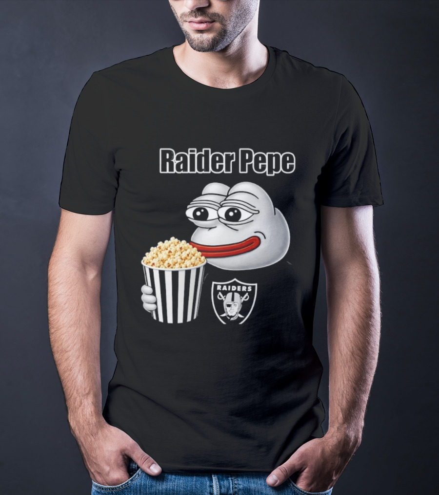 Las Vegas Raiders Raider Pepe Popcorn Meme T-Shirt