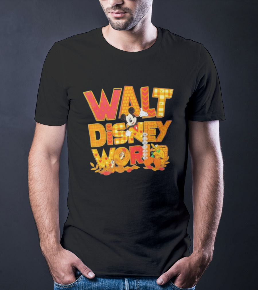 Walt Disney World Mickey Mouse Pluto Disney Characters Fall T-Shirt
