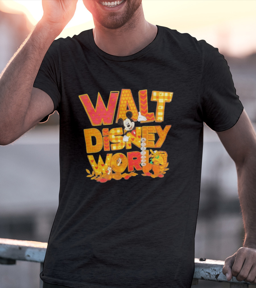 Walt Disney World Mickey Mouse Pluto Disney Characters Fall T-Shirt