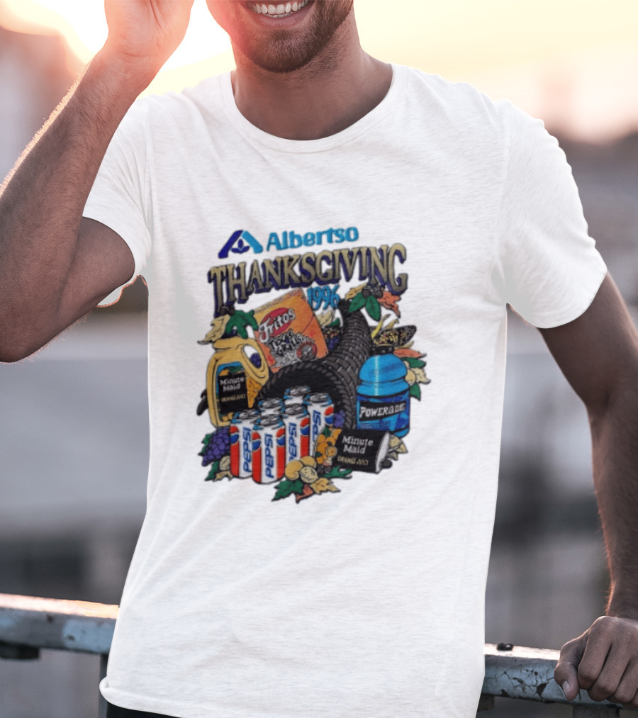 Albertsons Thanksgiving 1996 Fritos Pepsi Powerade Minute Maid Collage T-Shirt