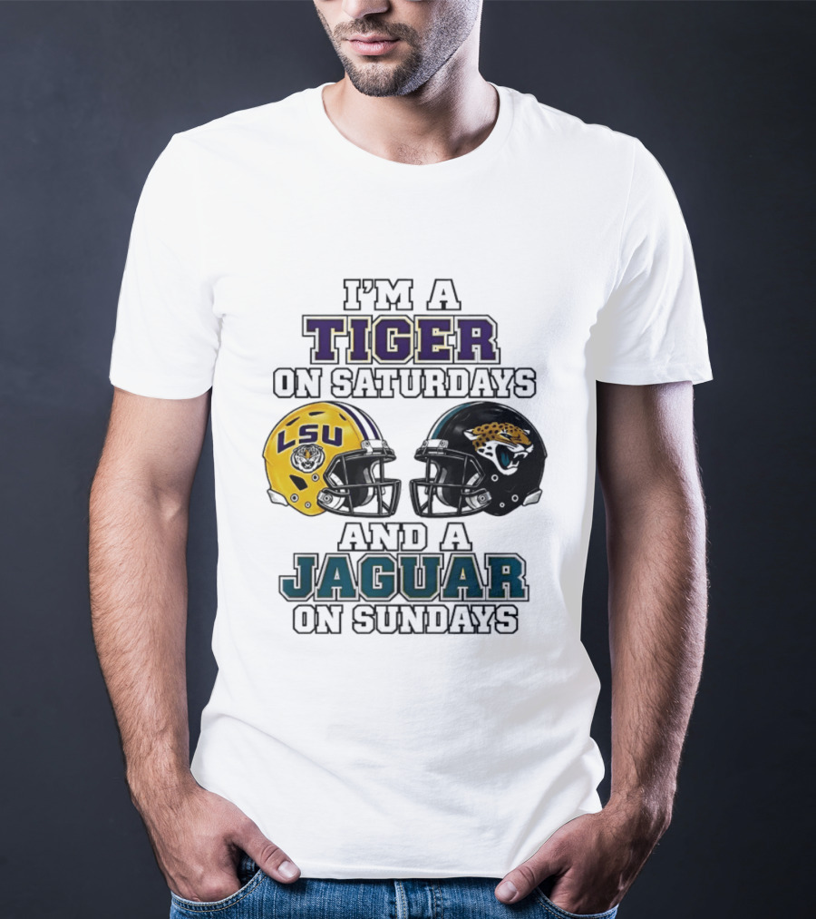 LSU Tigers Saturday Spirit Jacksonville Jaguars Sunday Fandom T-Shirt